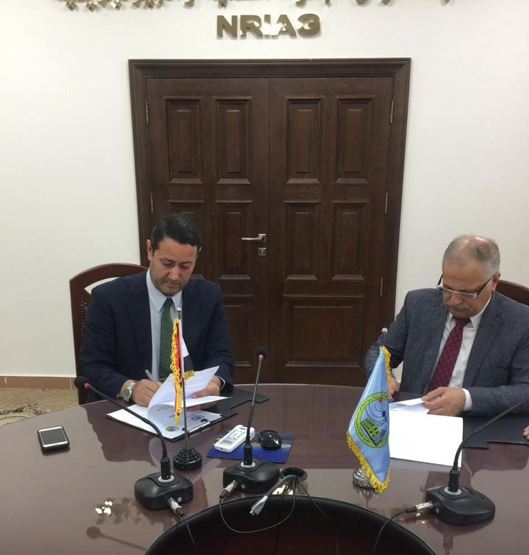 السفير عماد طارق الجنابي يوقع بروتوكول تعاون مع المعهد القومي للبحوث الفلكية والجيوفيزيقية في القاهرة